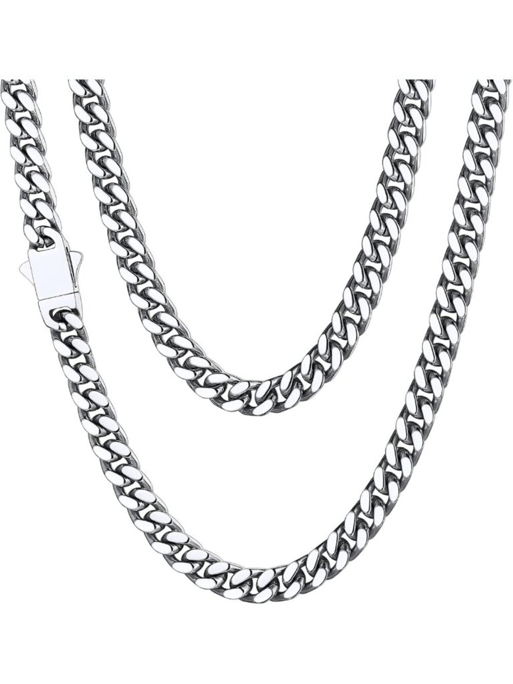 Stylish Cuban Link Chain Necklace for Men - Waterproof Stainless Steel Jewelry